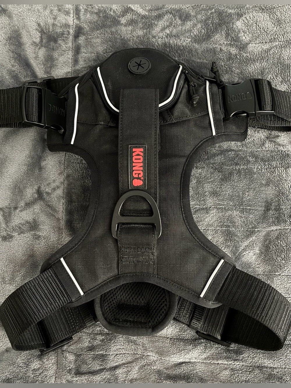 KONG Extra Large Black Dog Harness with Built-In Poop Bag Dispenser